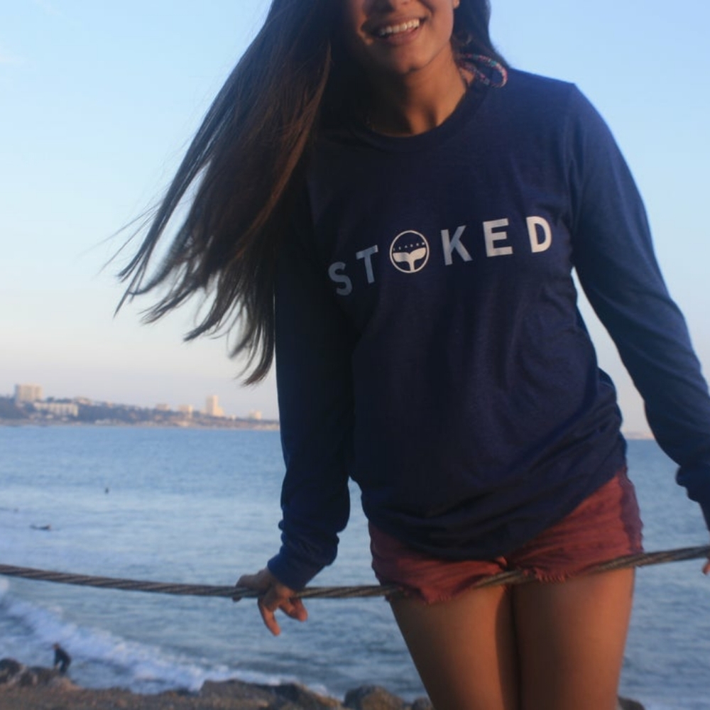 SEADOM WEAR SUNSHINE Stoked Long Sleeve Tee, Blue